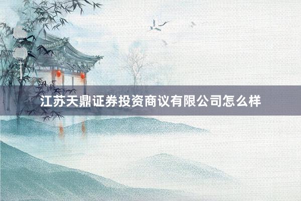 江苏天鼎证券投资商议有限公司怎么样